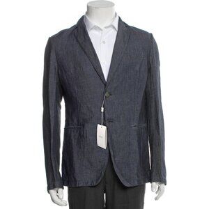 NEW $1295 Giorgio Armani Collezioni Blazer! 38 R Linen Lightweight Denim Look